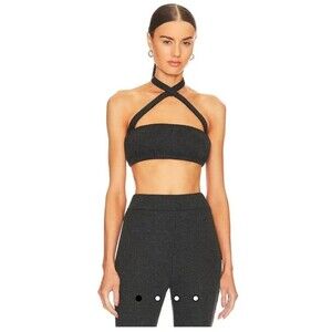 NWT WeWoreWhat Revolve Halter Bra Top Black Size Small